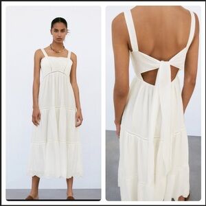 Zara pintuck midi dress